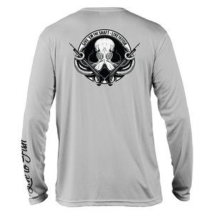 Men's Shafted Octopus Long Sleeve UV Shirt - White | Live to Fish